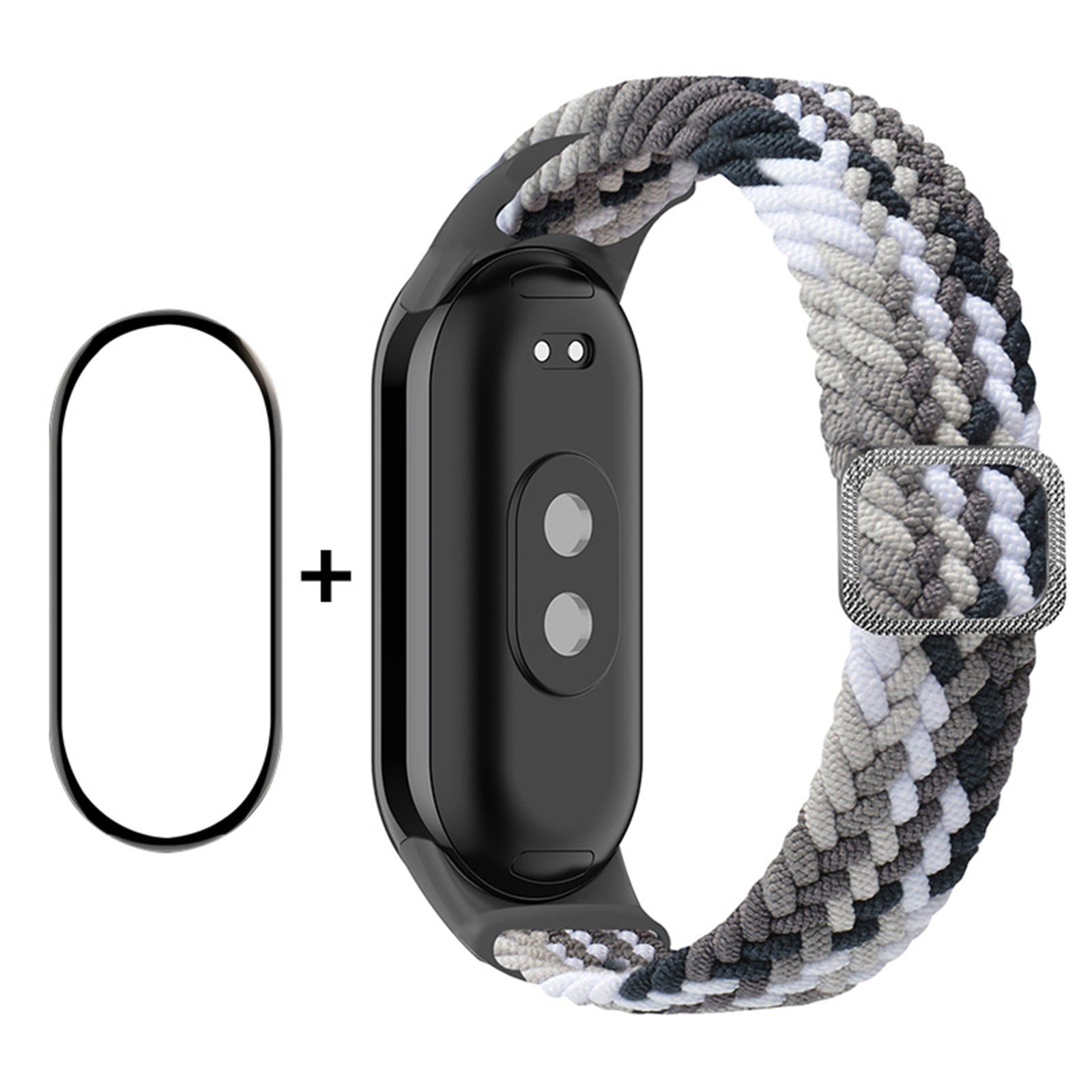 ENKAY HAT-PRINCE For Xiaomi Smart Band 8 Elastic Watch Band Nylon Braided Wrist Strap Set with PMMA Screen Protector ENKAY HAT-PRINCE For Xiaomi Smart Band 8 Elastic Watch Band Nylon Braided Wrist Strap Set with PMMA Screen Protector